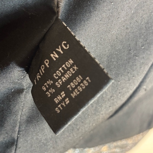 TRIPP NYC Sz M Silver Glitter Metallic Biker Moto Style Jacket Zipper Closure - Picture 11 of 15